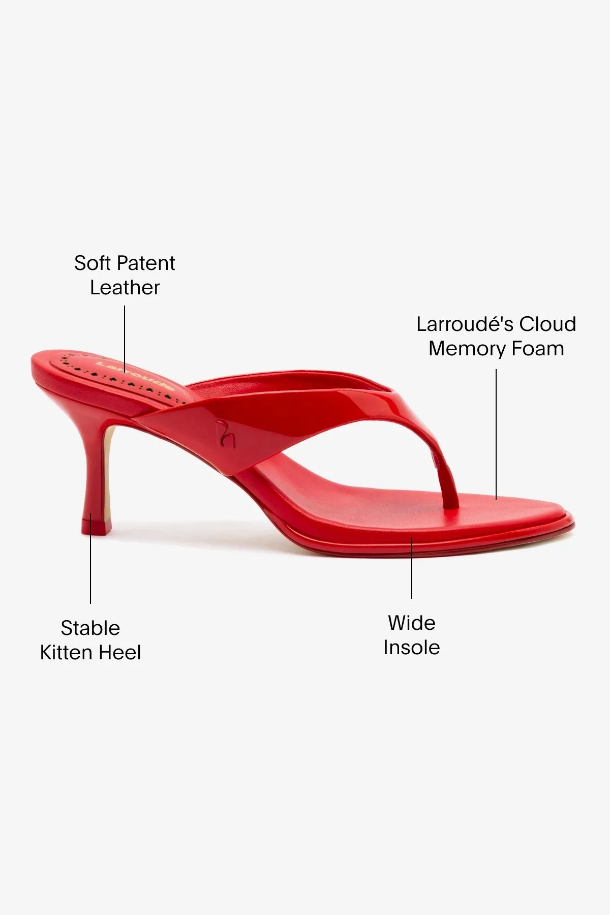 Gaia Sandal In Scarlet Leather sold by Larroude product image thumbnail 5