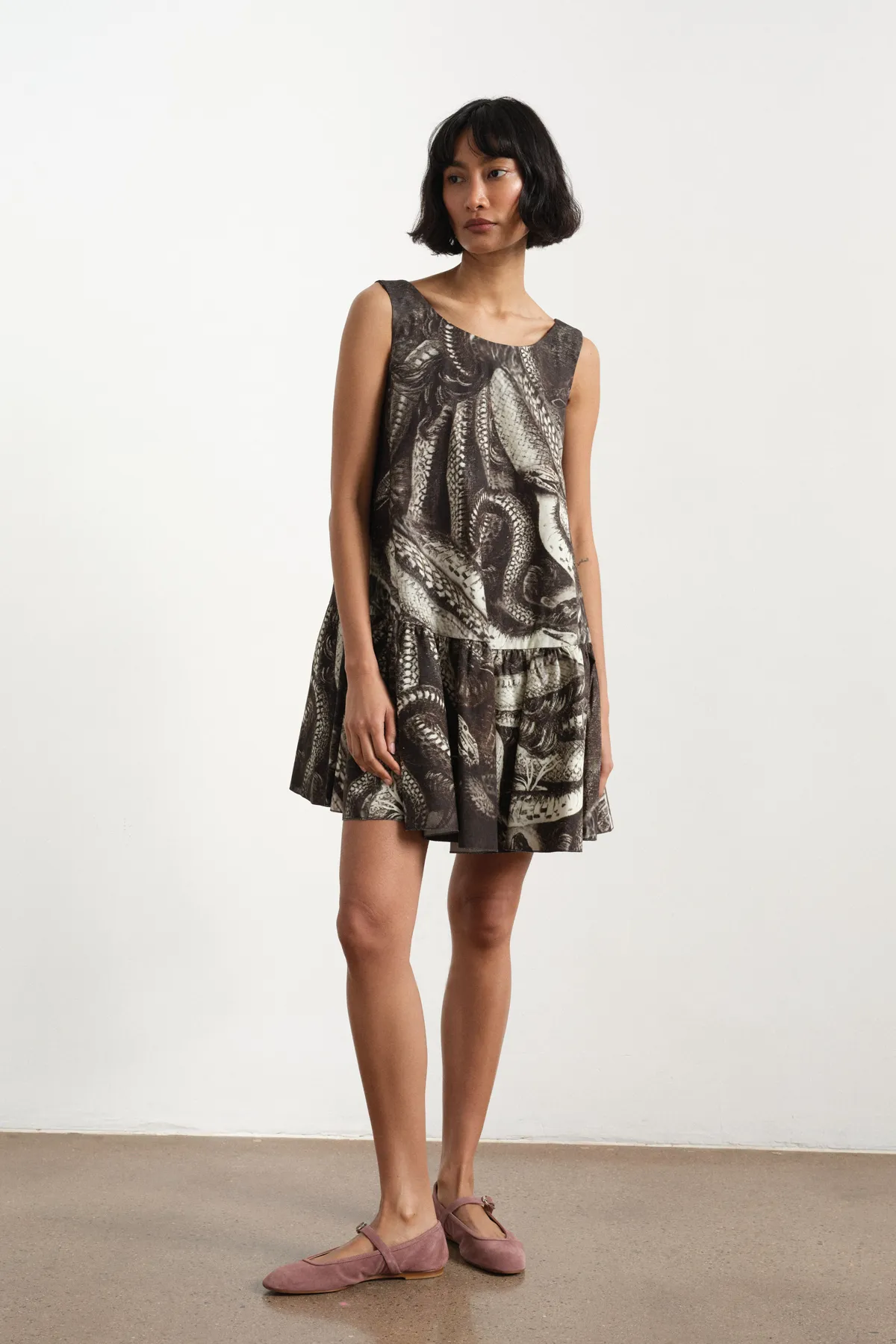 Medusa Cotton Mini Dress sold by Larroude product image thumbnail 3