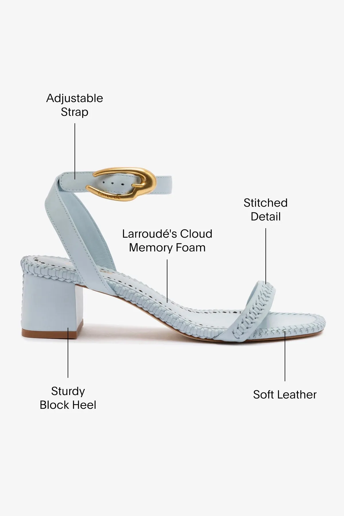 Verona Block Sandal In Maya Leather sold by Larroude product image thumbnail 5