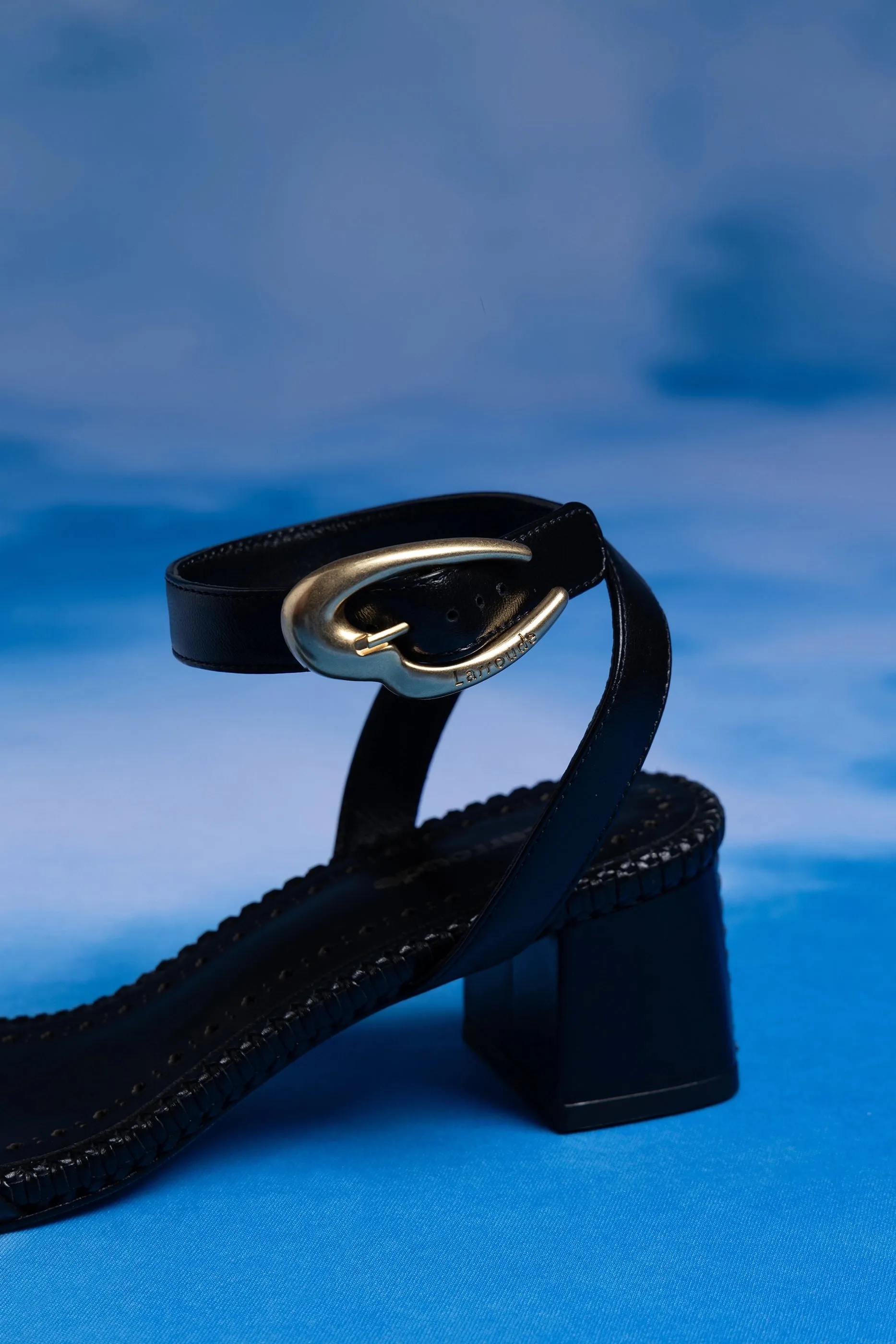 Verona Block Sandal In Black Leather sold by Larroude product image thumbnail 2