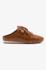 Stella Mule In Russet Suede and Ivory Leather sold by Larroude