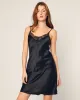 Women's Silk Lace Slip Dress in Black sold by Larroude