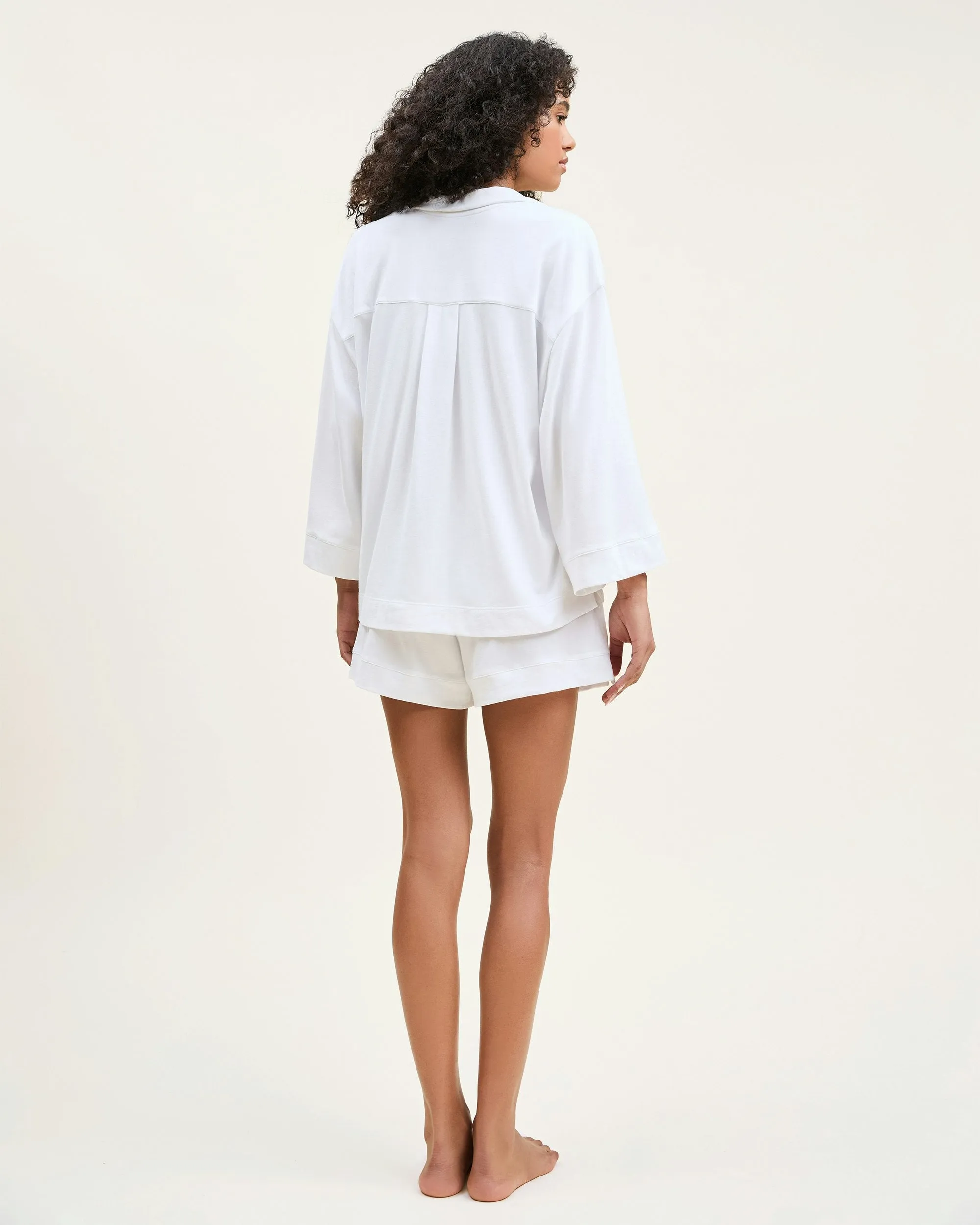 The Olivia Pima Short Set in White sold by Larroude product image thumbnail 4