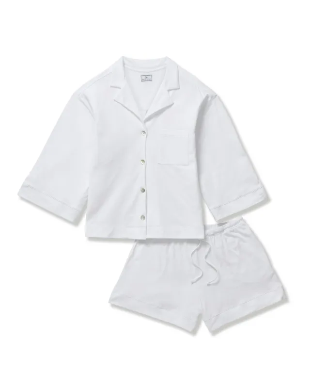 The Olivia Pima Short Set in White sold by Larroude