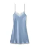 Women's Silk Lace Slip Dress in Periwinkle sold by Larroude