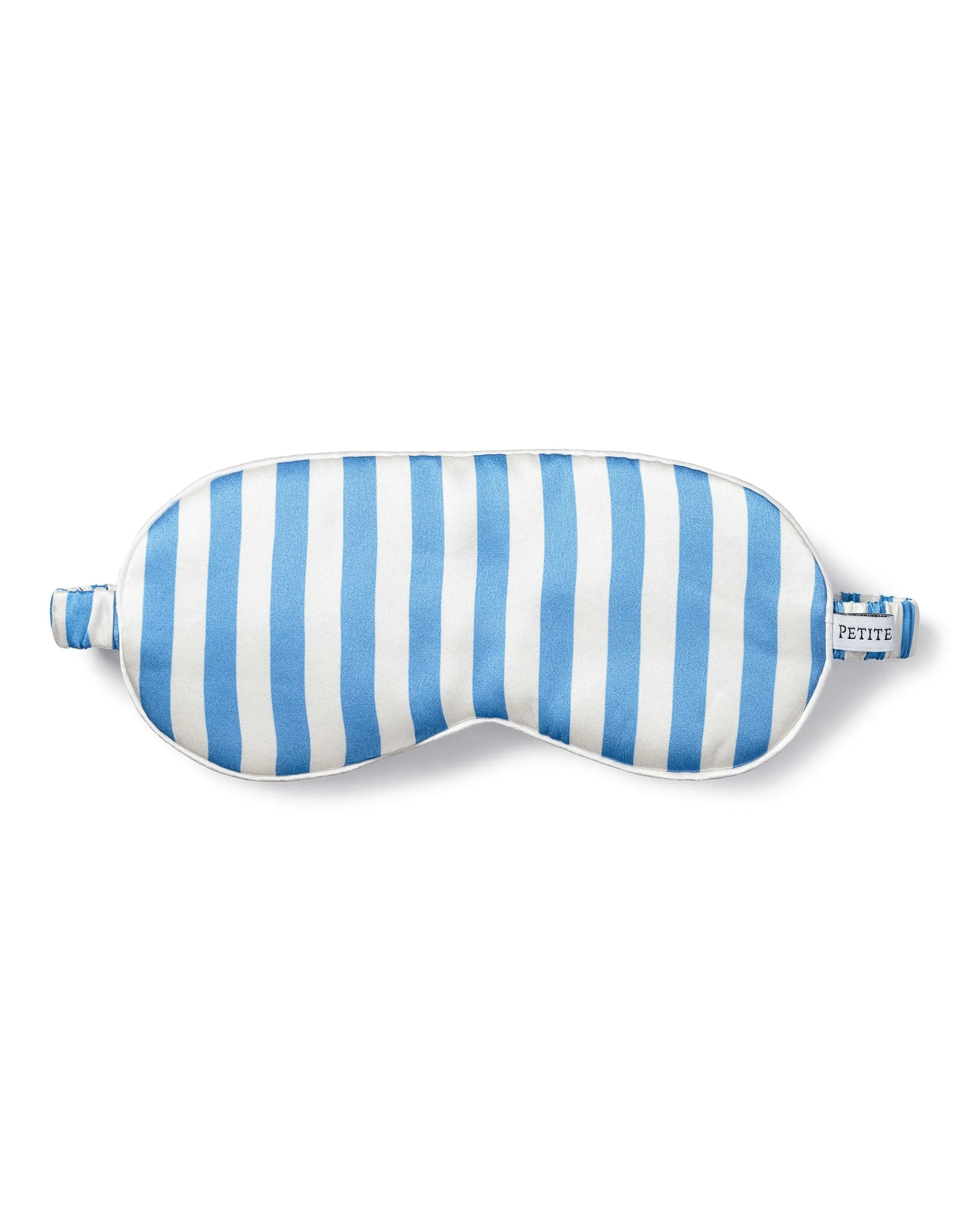 Women's Silk Sleep Mask in Navy Bengal Stripe sold by Larroude product image thumbnail 3