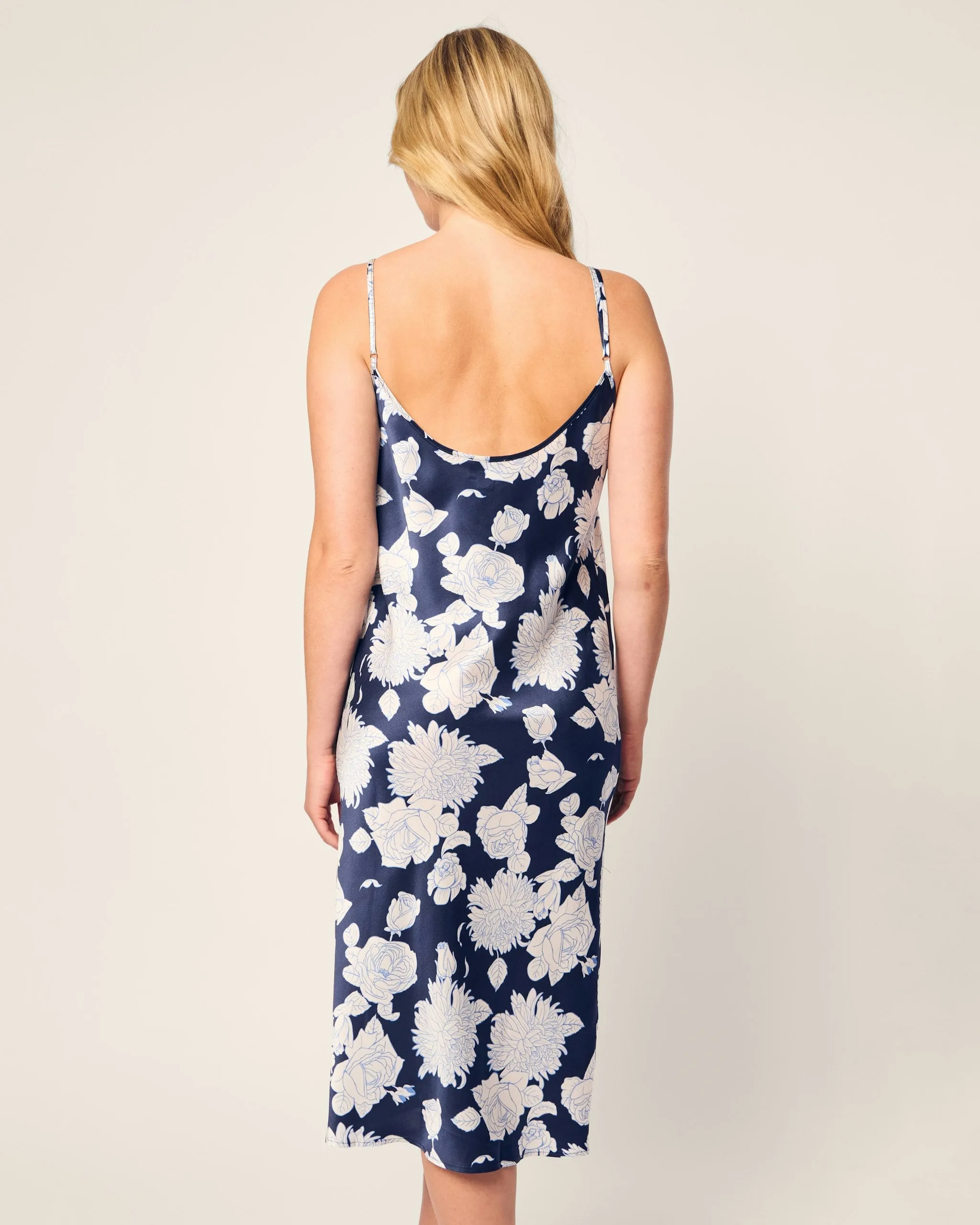 Women's Silk Cosette Nightgown in Midnight Blooms sold by Larroude product image thumbnail 4