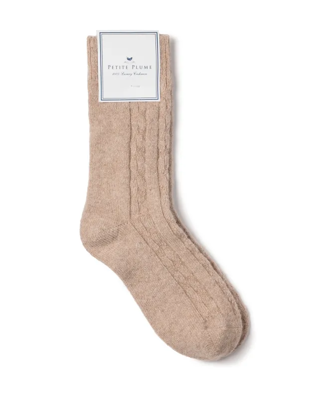 Women's Cashmere Socks in Camel sold by Larroude