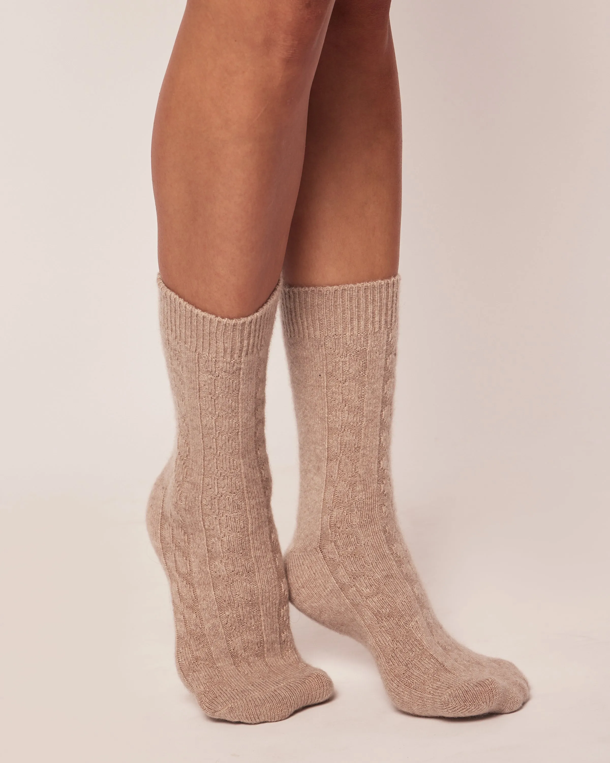 Women's Cashmere Socks in Camel sold by Larroude product image thumbnail 2