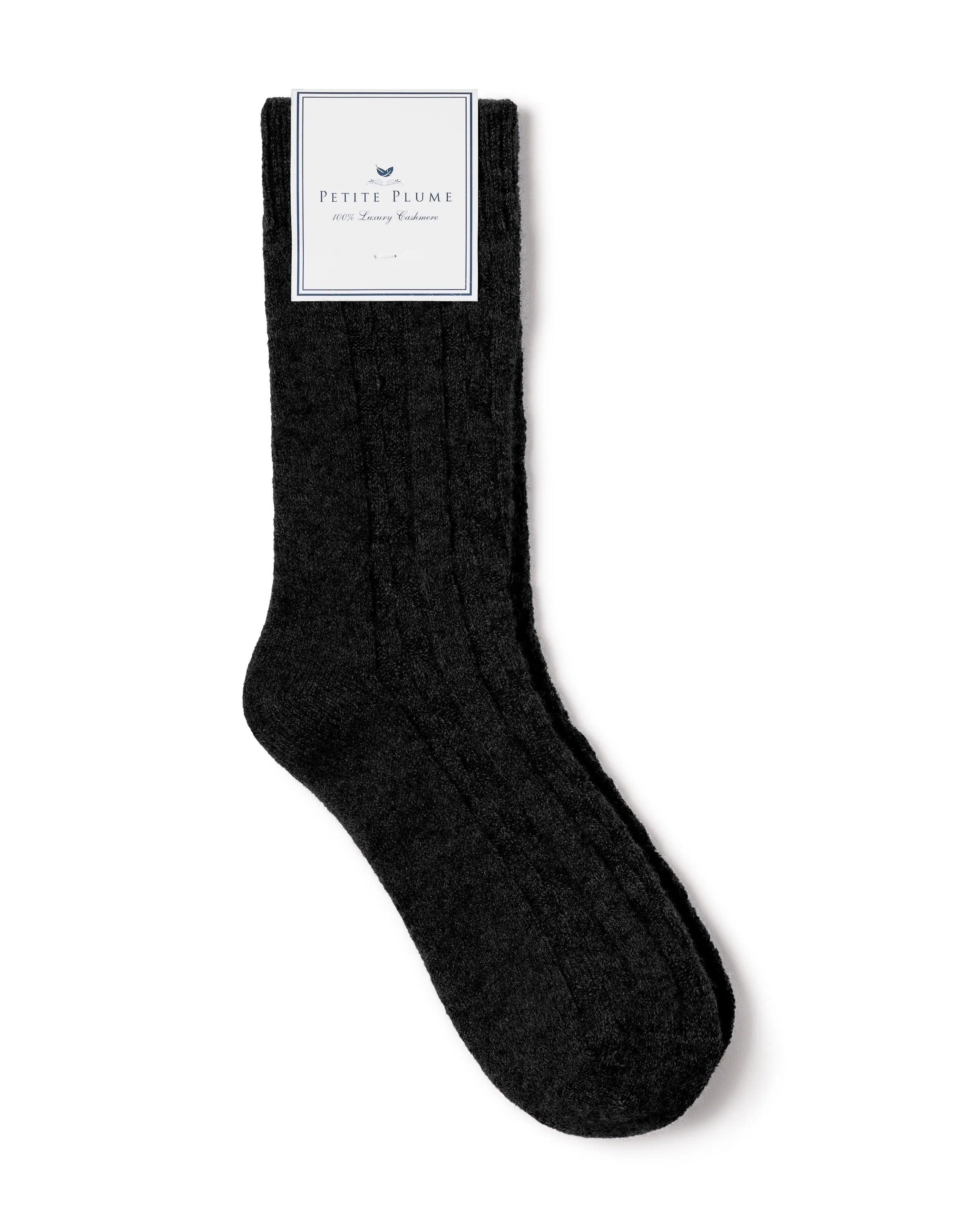 Women's Cashmere Socks in Black sold by Larroude