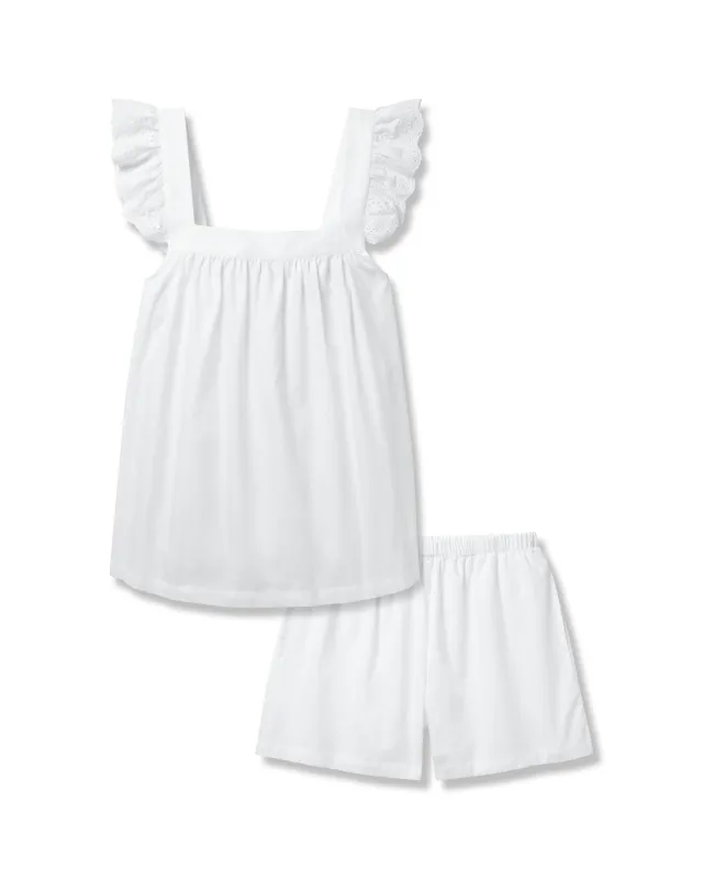 Women's Twill Clara Short Set in White sold by Larroude