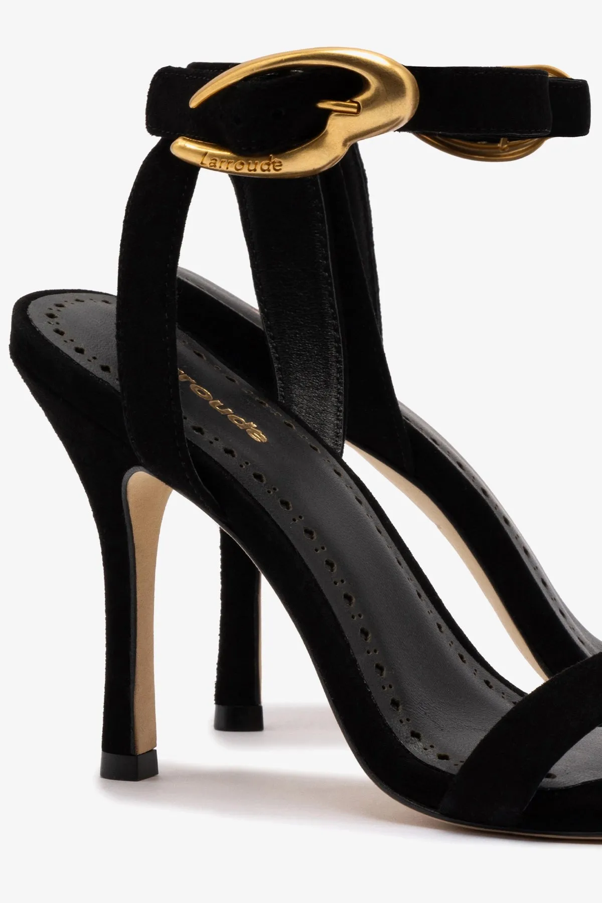 Verona Sandal In Black Suede sold by Larroude product image thumbnail 4