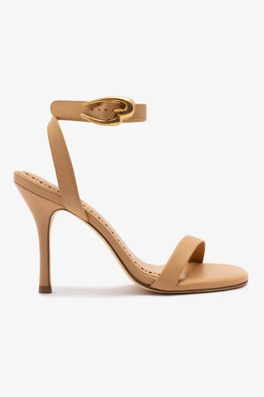 Verona Sandal In Tan Leather sold by Larroude