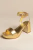Dolly Verona Low Sandal In Gold Metallic Leather sold by Larroude