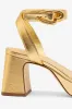 Dolly Verona Low Sandal In Gold Metallic Leather sold by Larroude