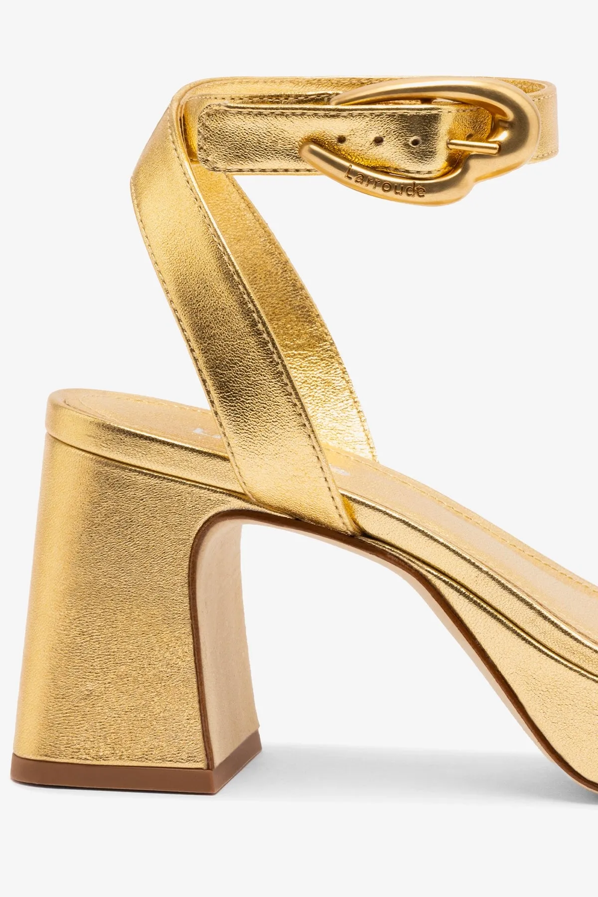 Dolly Verona Low Sandal In Gold Metallic Leather sold by Larroude product image thumbnail 4