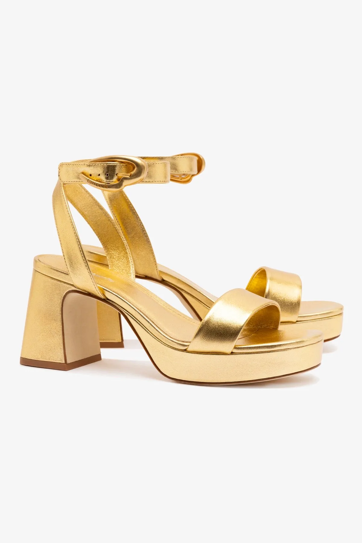 Dolly Verona Low Sandal In Gold Metallic Leather sold by Larroude product image thumbnail 3