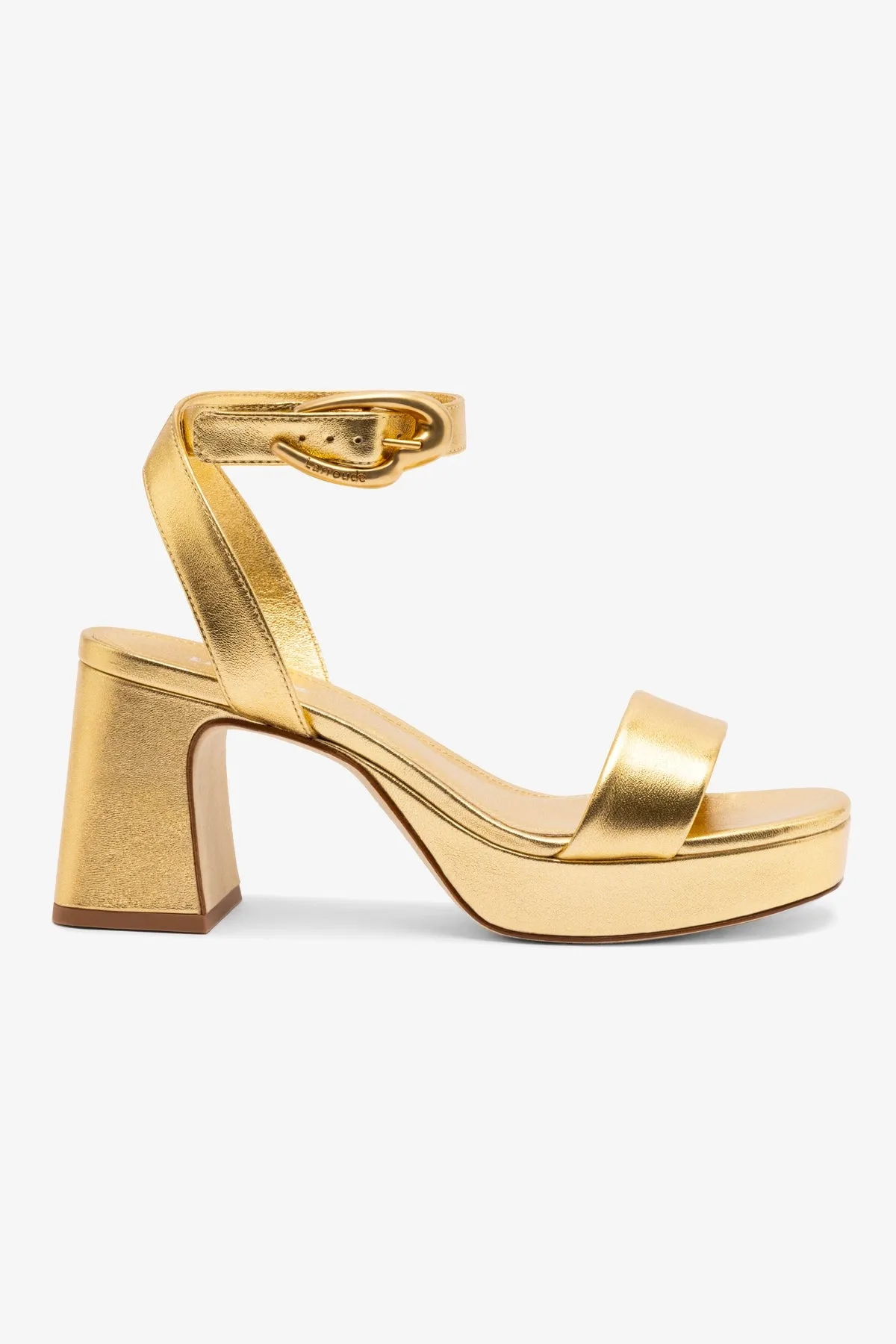 Dolly Verona Low Sandal In Gold Metallic Leather sold by Larroude