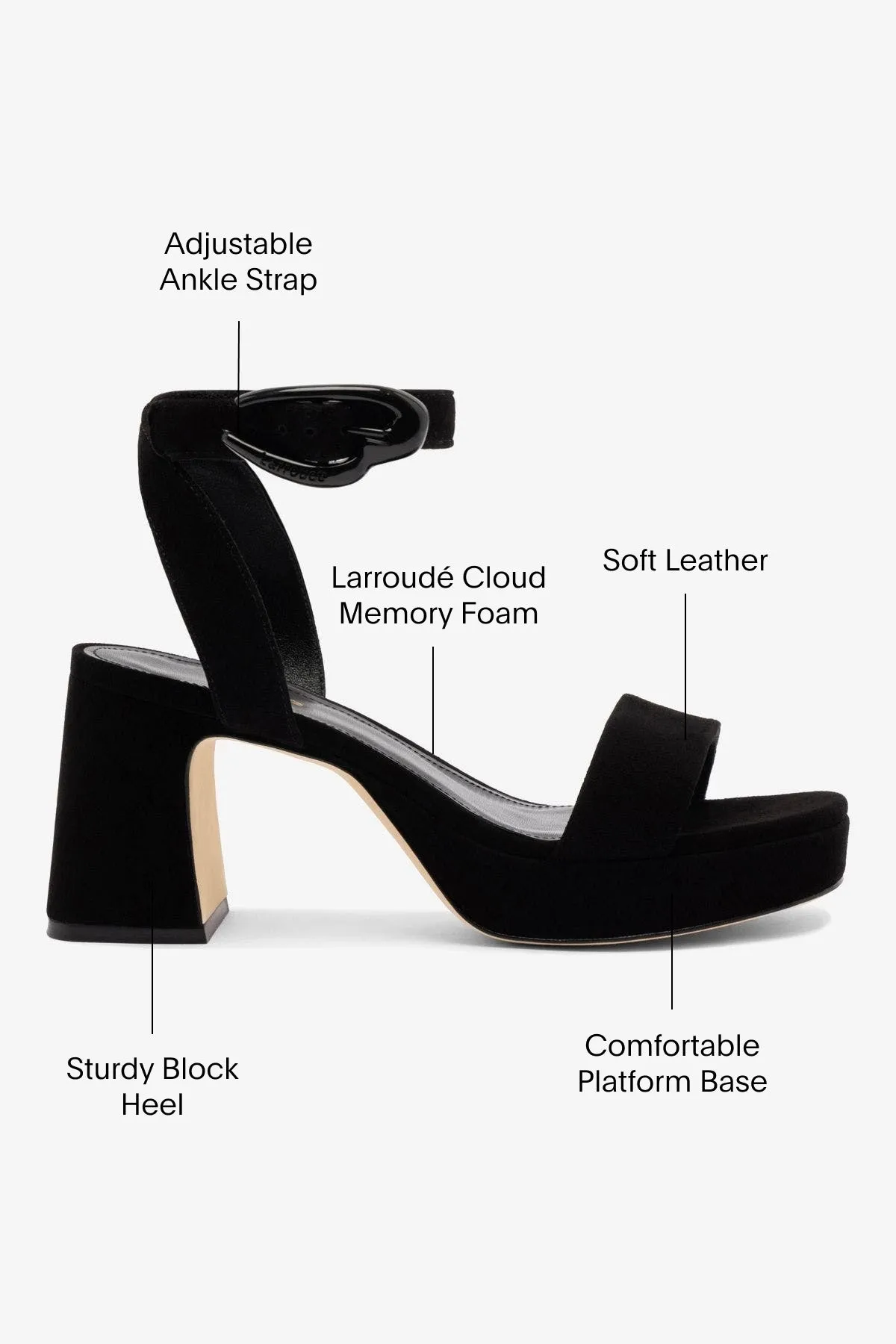 Dolly Verona Low Sandal In Black Suede sold by Larroude product image thumbnail 5