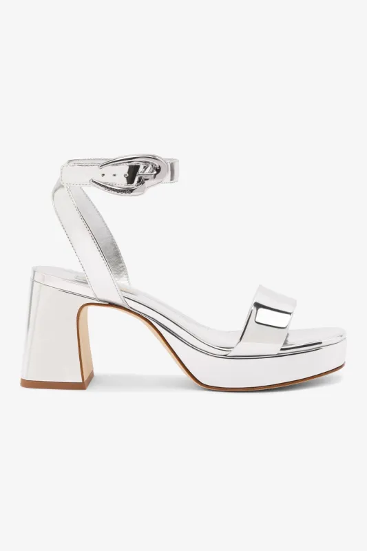 Dolly Verona Low Sandal In Silver Specchio sold by Larroude