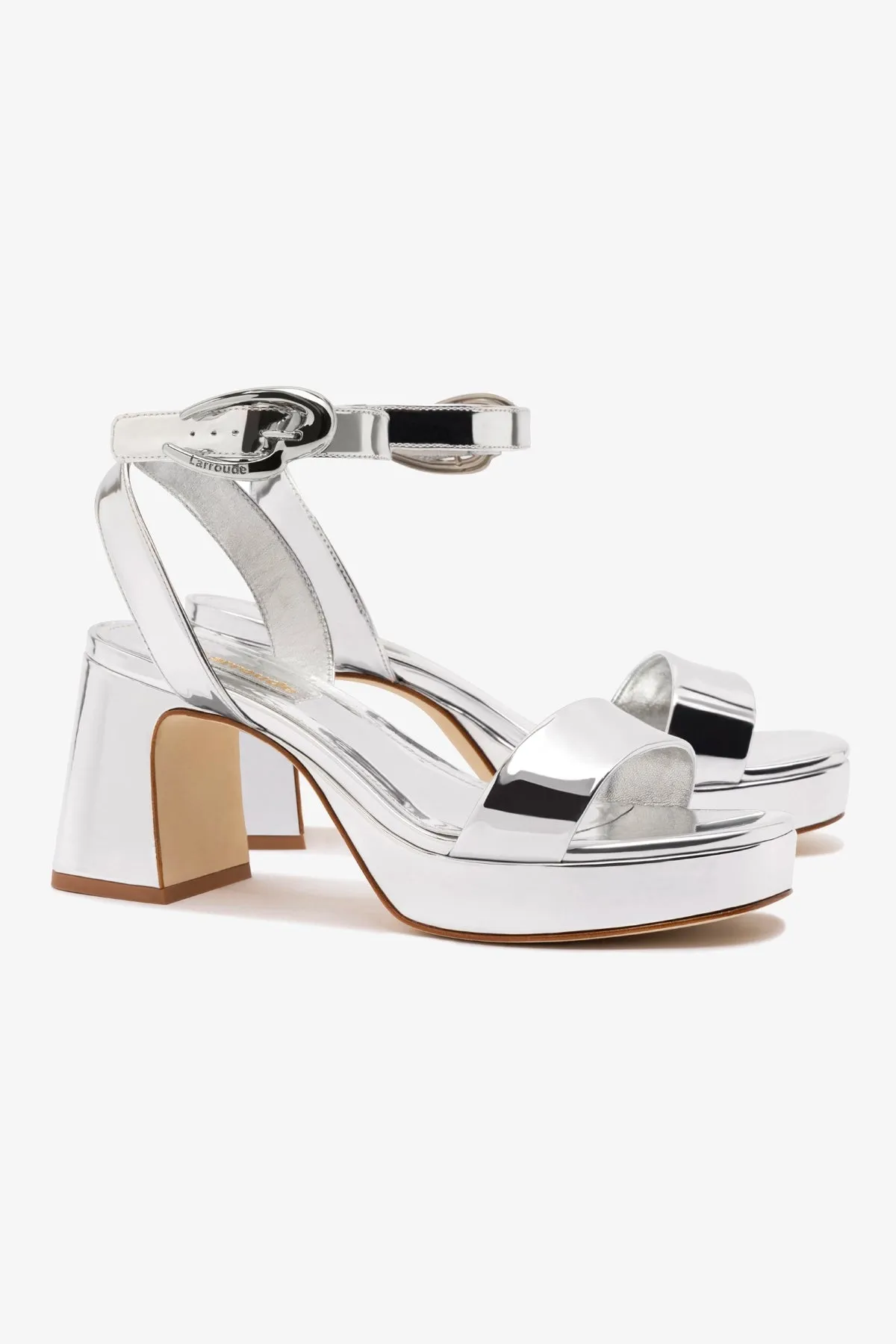 Dolly Verona Low Sandal In Silver Specchio sold by Larroude product image thumbnail 3