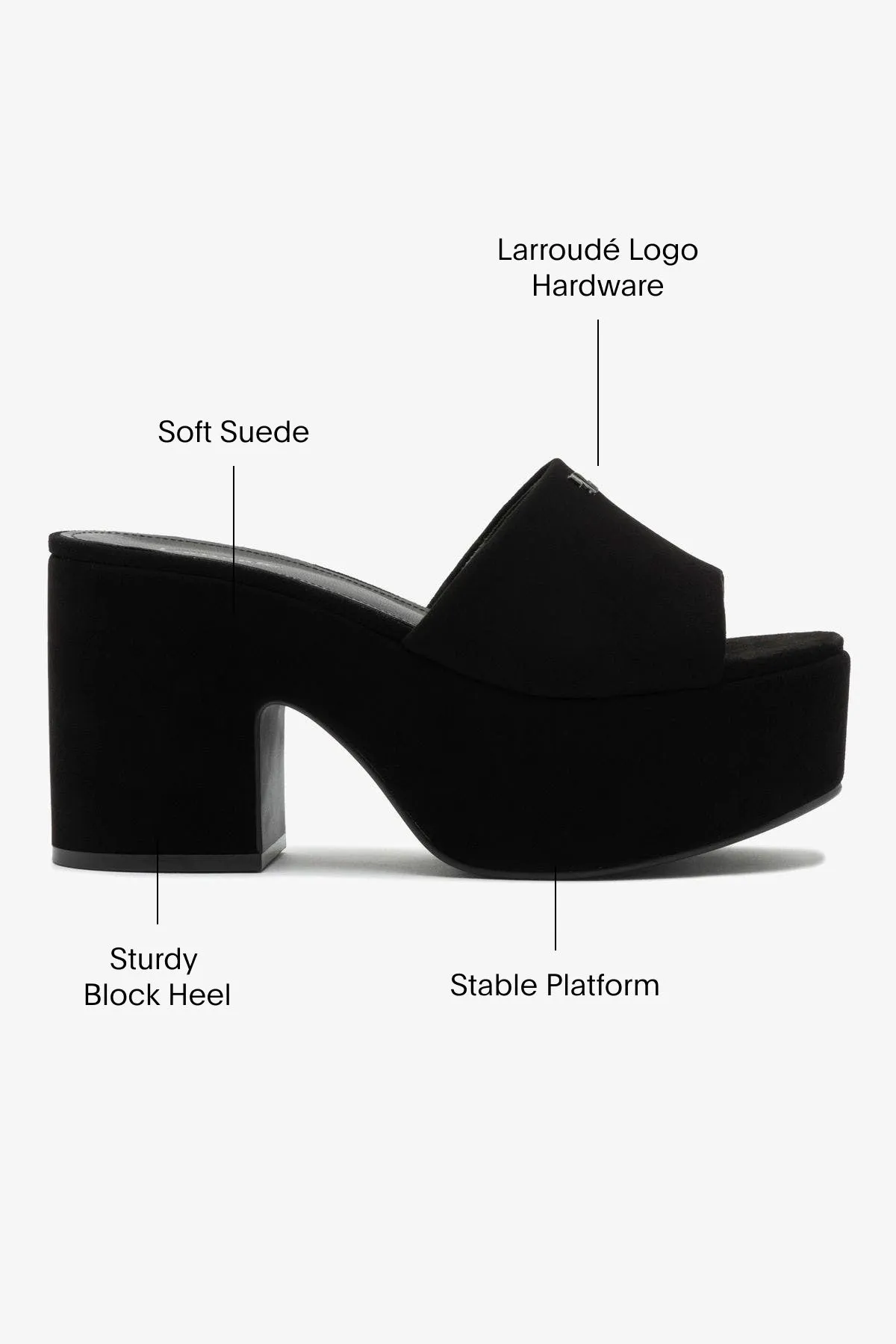 Miso Platform Mule In Black Suede sold by Larroude product image thumbnail 5