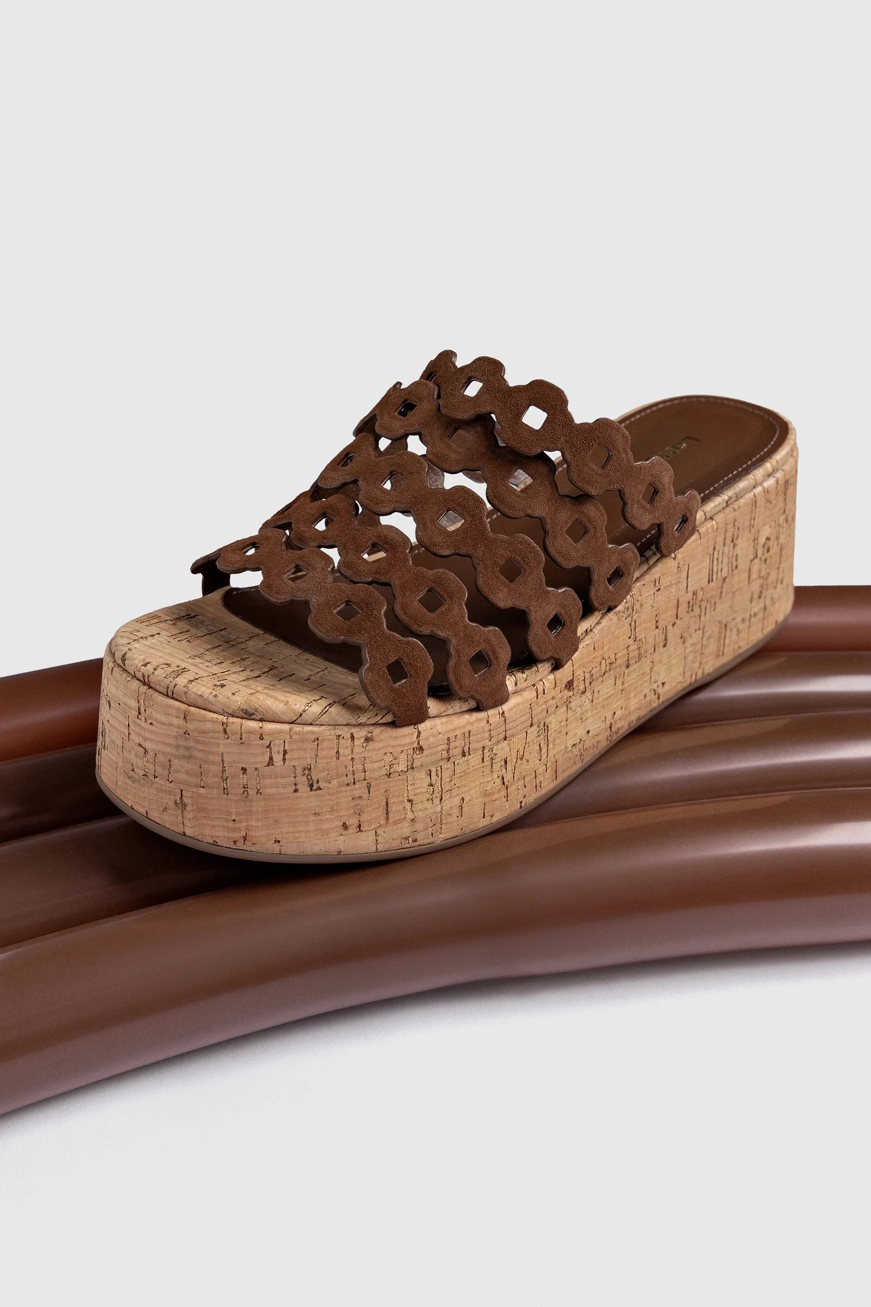 Charli Mule In Burnt Umber Suede sold by Larroude product image thumbnail 2