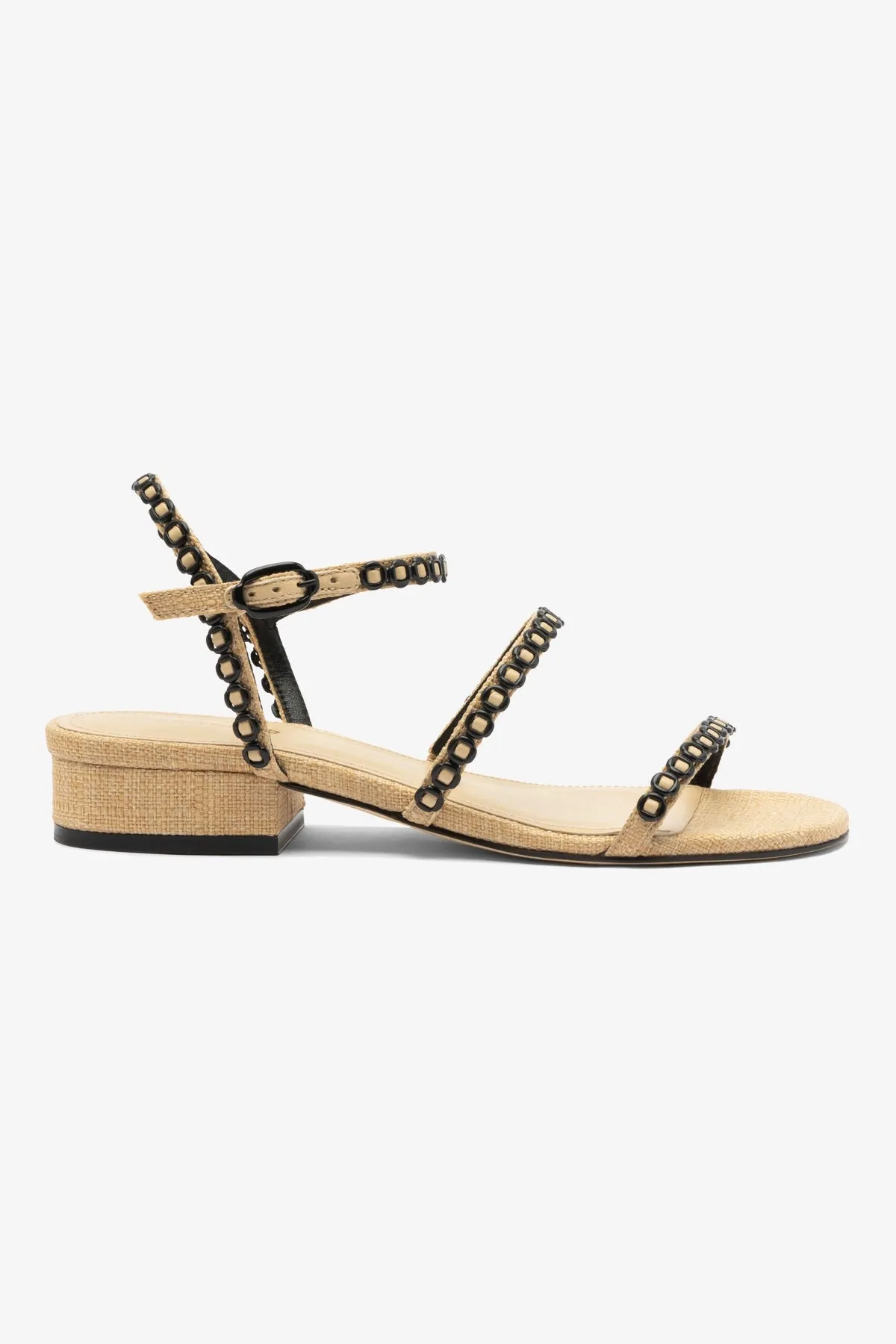 Milanina Flat Sandal In Beige Raffia sold by Larroude