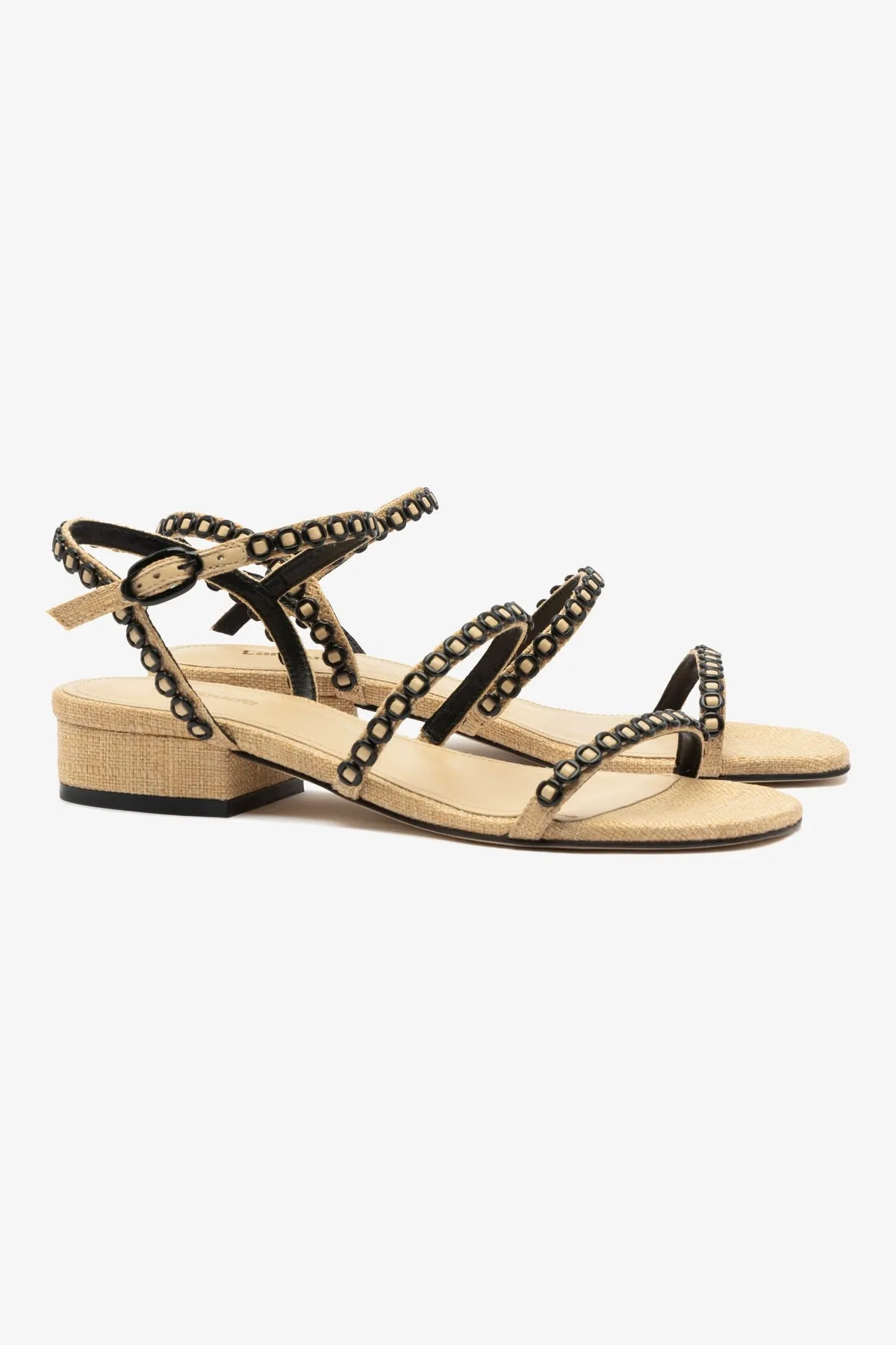 Milanina Flat Sandal In Beige Raffia sold by Larroude product image thumbnail 2