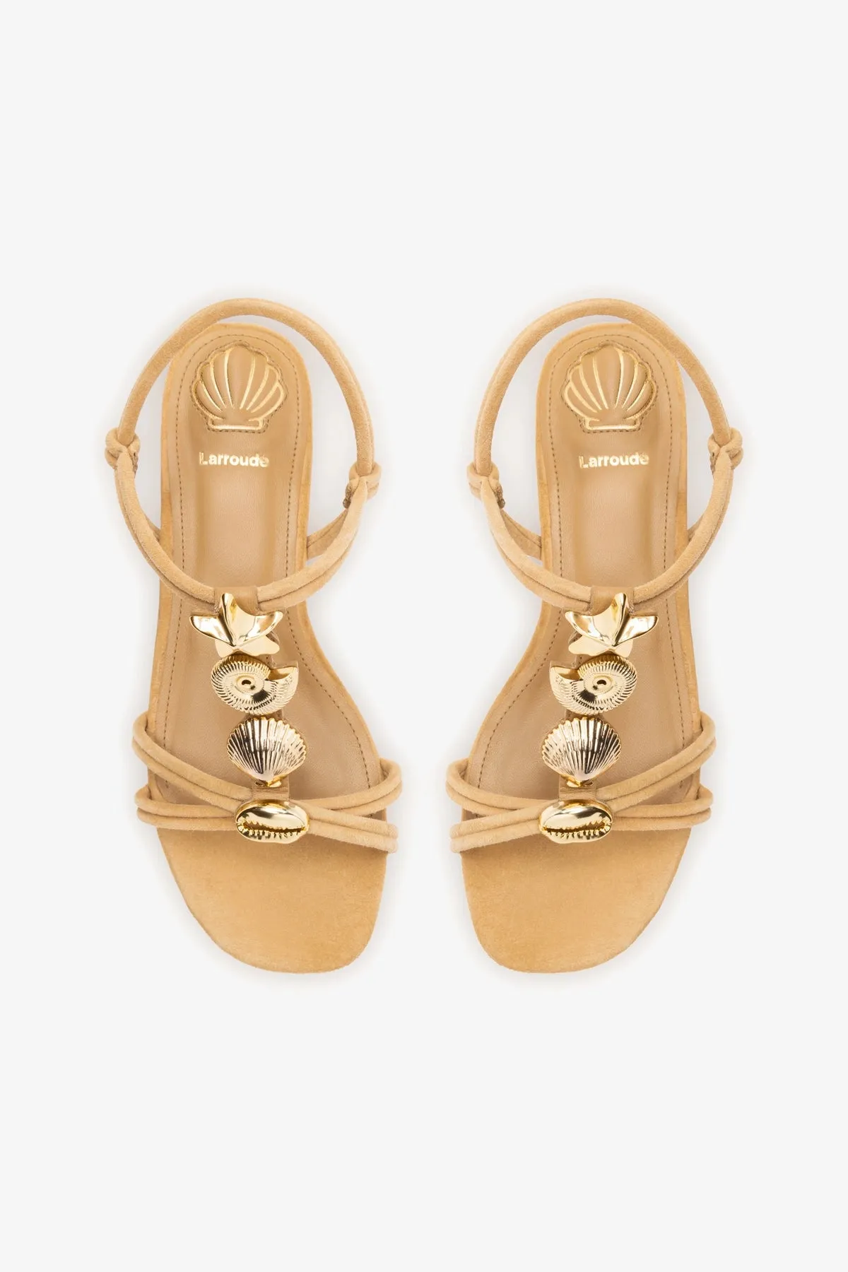 Shelly Flat Sandal In Peanut Suede sold by Larroude product image thumbnail 3