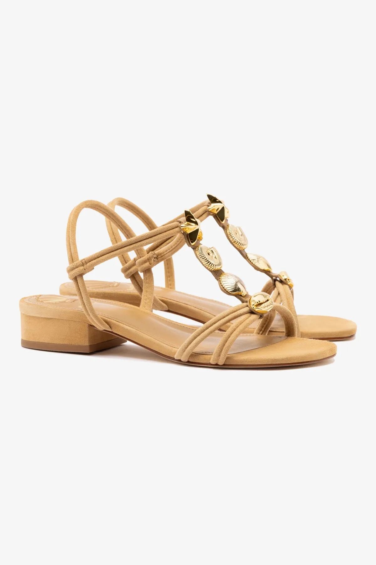 Shelly Flat Sandal In Peanut Suede sold by Larroude product image thumbnail 2