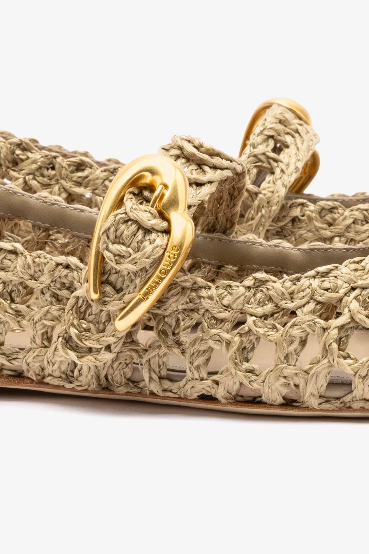 Verona Macrame In Algae Embroidered Raffia sold by Larroude product image thumbnail 4