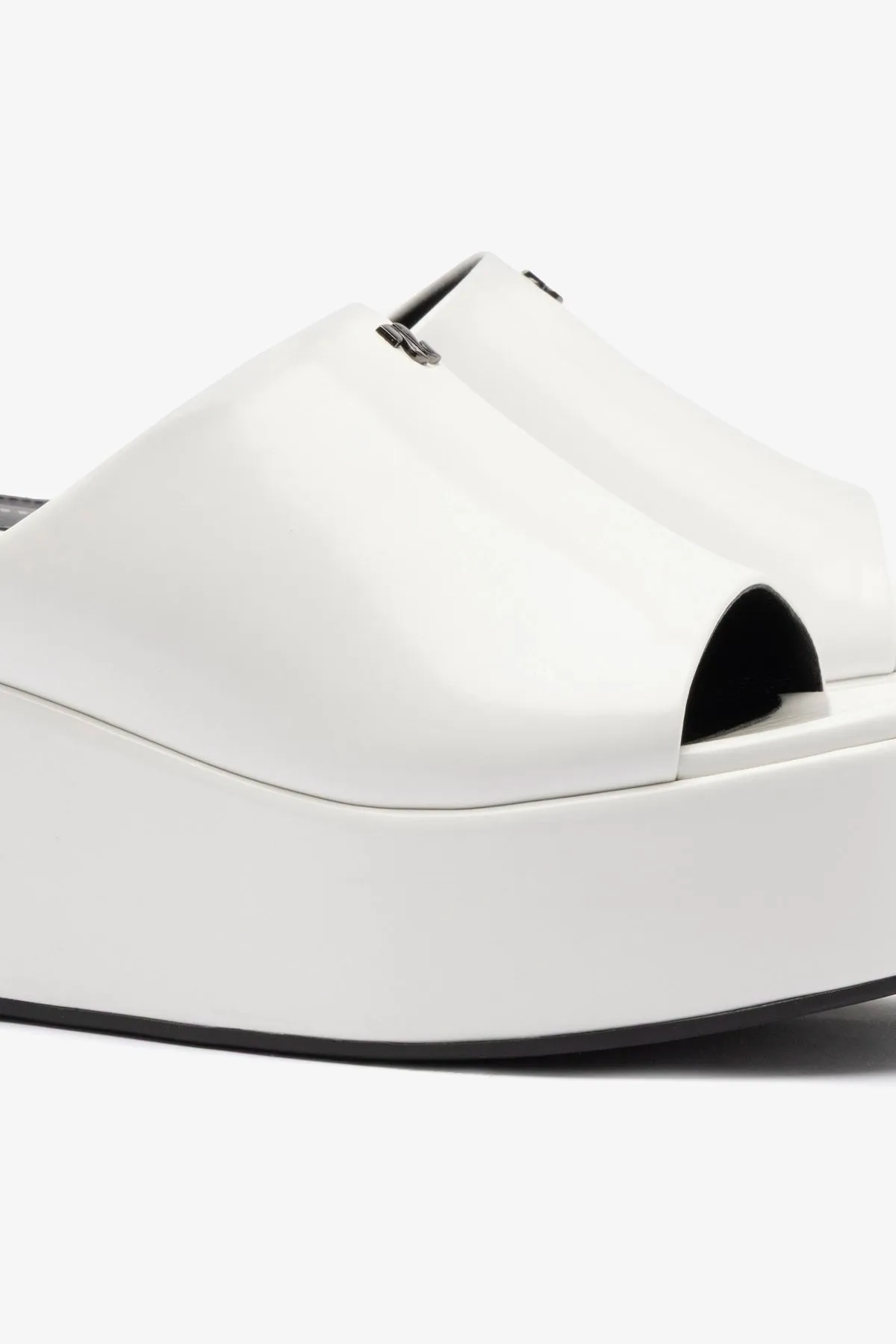 Charli Box Mule In White Leather sold by Larroude product image thumbnail 4
