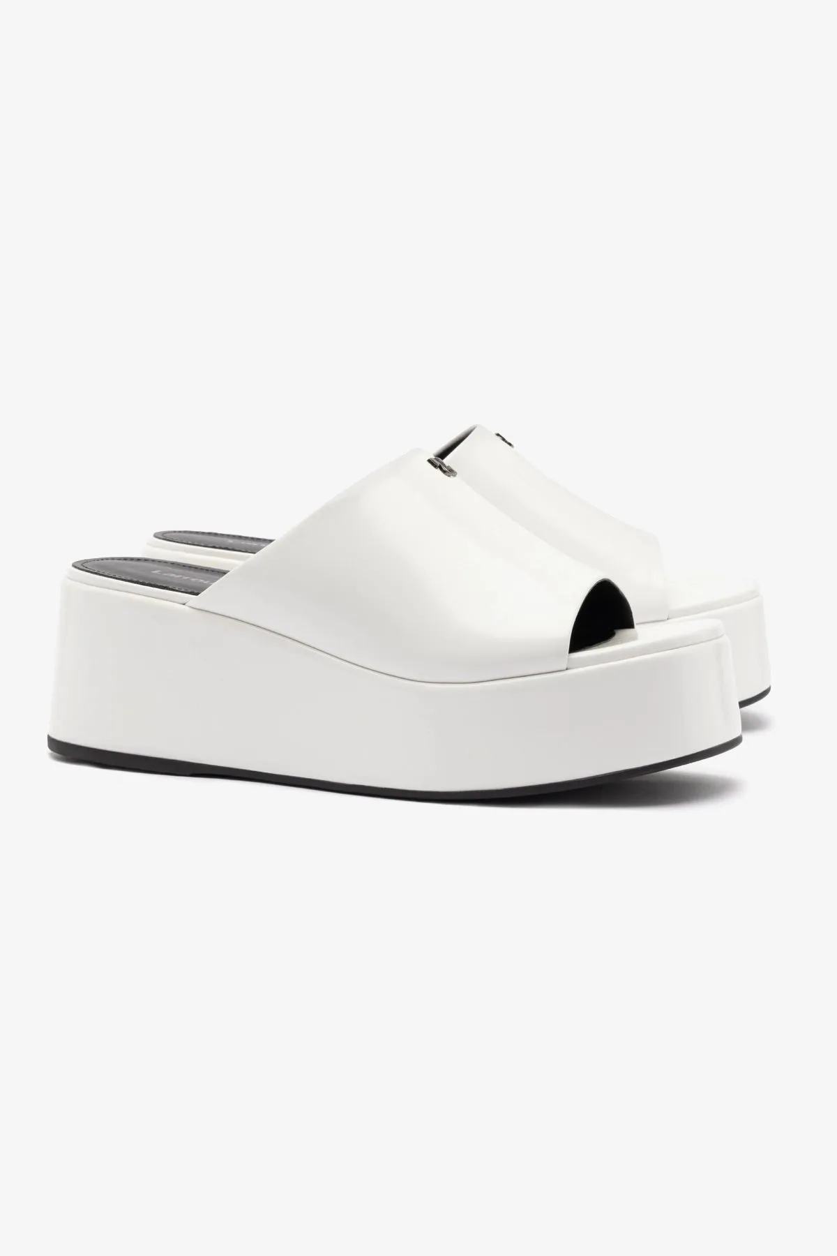 Charli Box Mule In White Leather sold by Larroude product image thumbnail 3