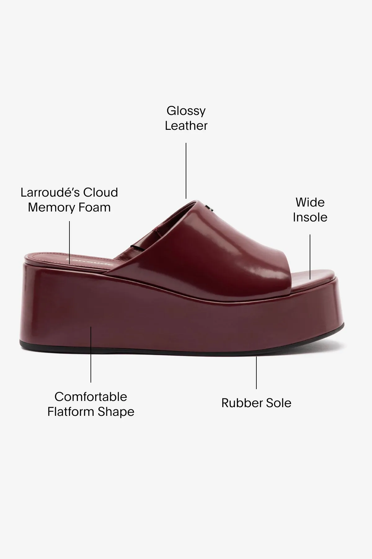 Charli Box Mule In Burgundy Leather sold by Larroude product image thumbnail 5