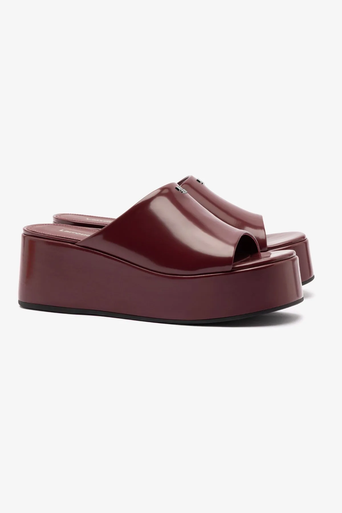Charli Box Mule In Burgundy Leather sold by Larroude product image thumbnail 3