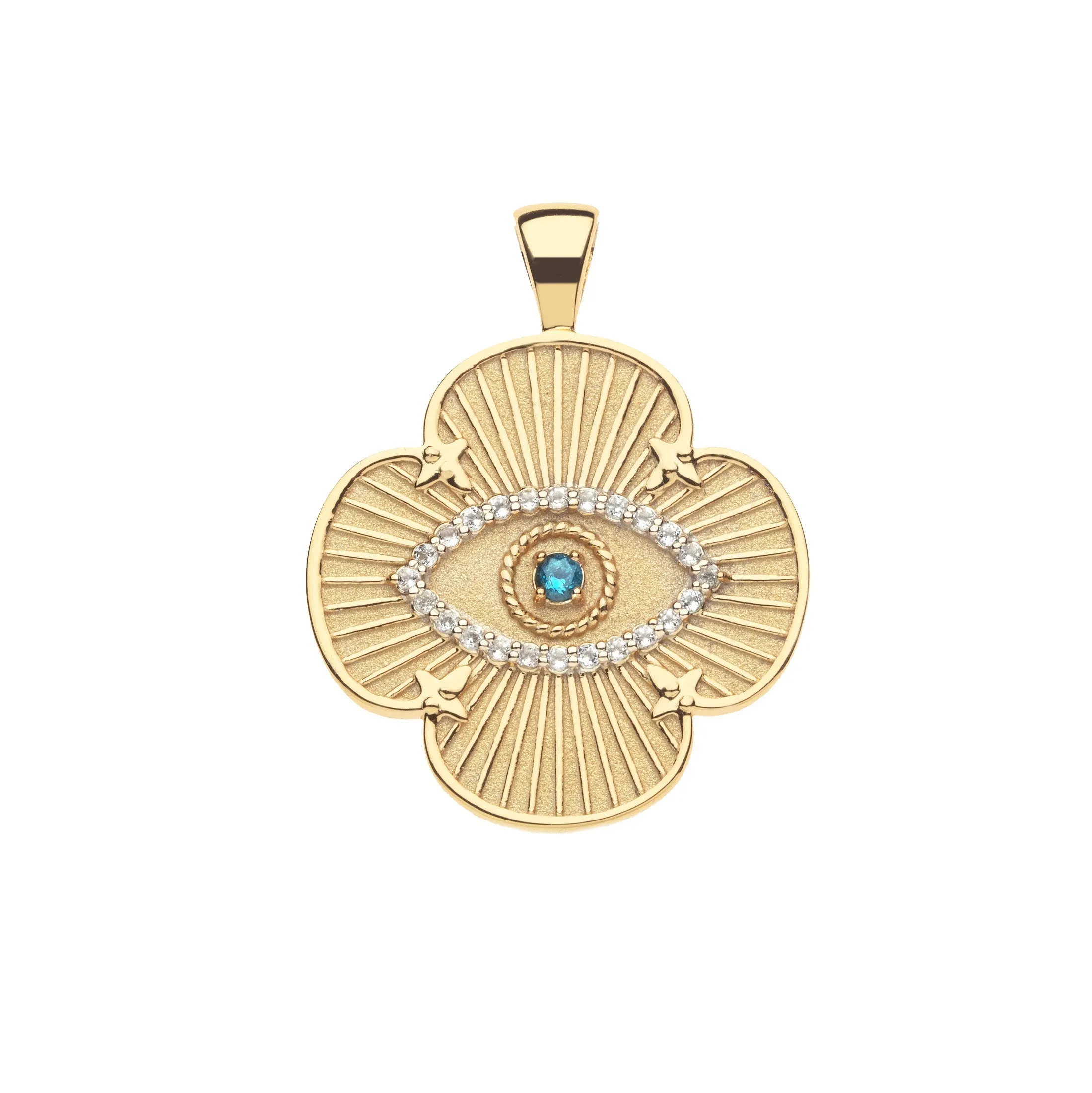Jane Win: PROTECT Evil Eye Quatrefoil Pendant sold by Larroude