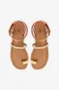 Biarritz Flat Sandal In Gold Metallic Leather sold by Larroude