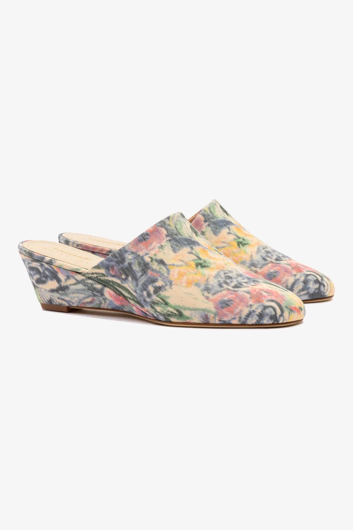 Larroudé x Markarian Venice Wedge In Ash Blue Floral Demetra sold by Larroude product image thumbnail 3