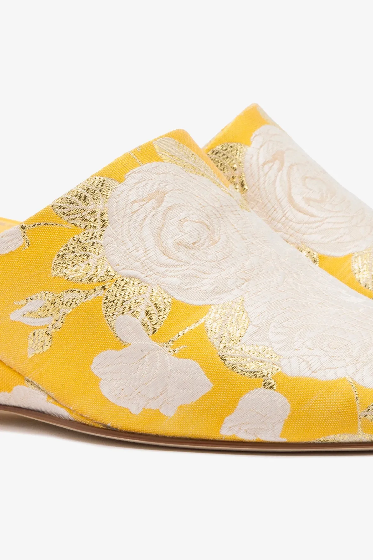 Larroudé x Markarian Venice Wedge In Yellow Floral Brocade sold by Larroude product image thumbnail 4