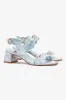 Larroudé x Markarian Florence Broderie In Apple Blue Floral Ikat sold by Larroude