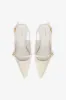 Larroudé x Markarian Ines Pump In Yvette Ivory Brocade sold by Larroude