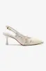 Larroudé x Markarian Ines Pump In Yvette Ivory Brocade sold by Larroude