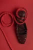 Amal Lace Up Pump In Burgundy Leather sold by Larroude