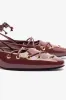 Amal Lace Up Pump In Burgundy Leather sold by Larroude