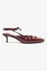 Amal Lace Up Pump In Burgundy Leather sold by Larroude