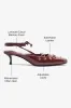 Amal Lace Up Pump In Burgundy Leather sold by Larroude