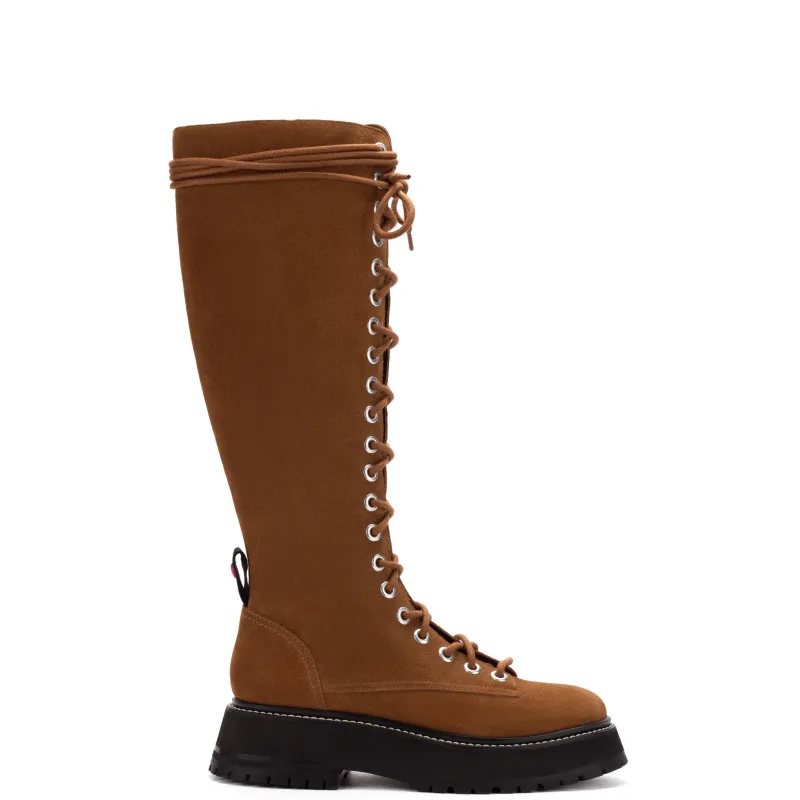 Lara Boot In Tobacco Suede sold by Larroude