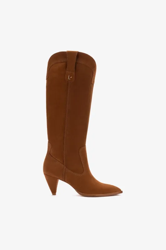 Louise Boot In Tobacco Suede sold by Larroude