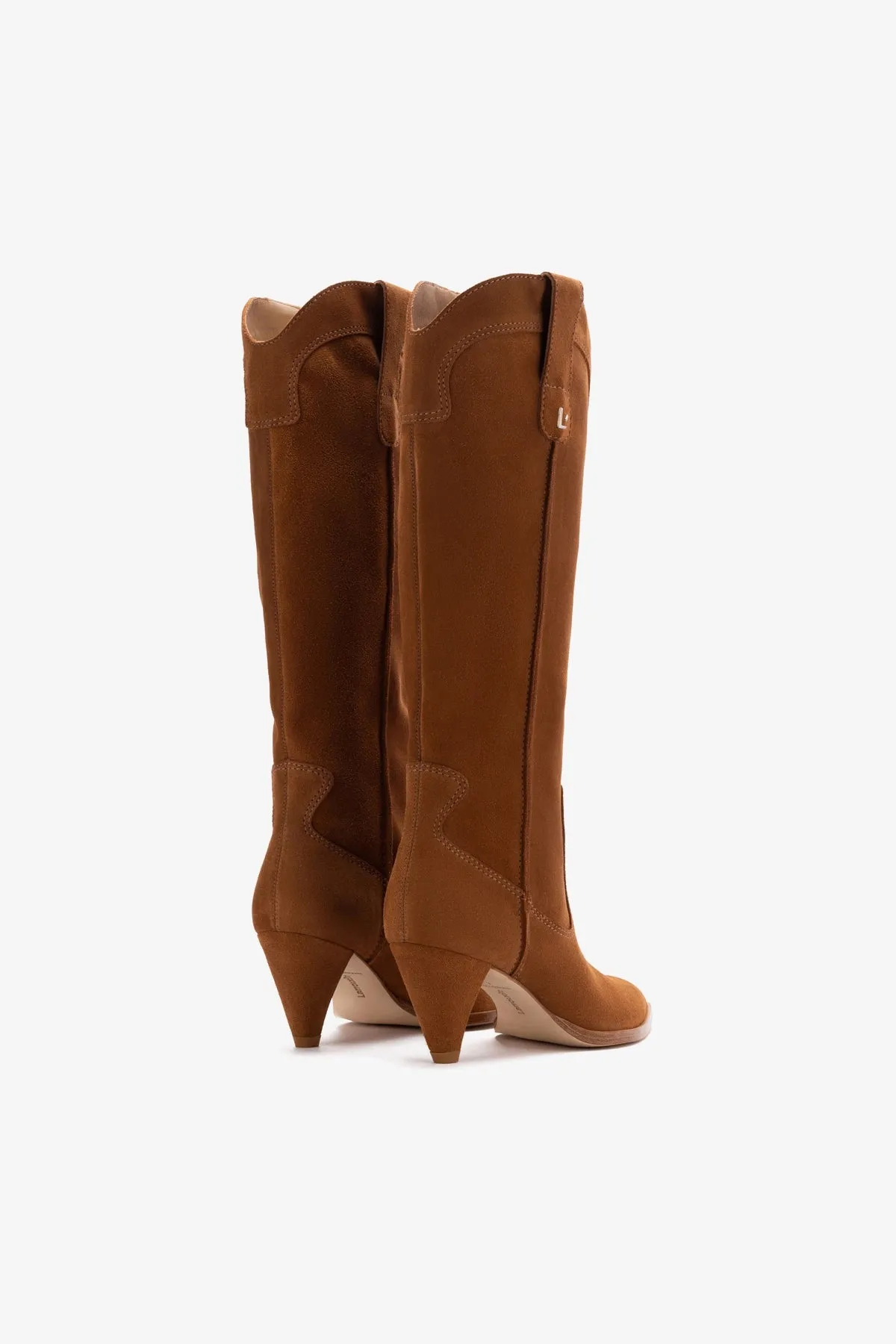 Louise Boot In Tobacco Suede sold by Larroude product image thumbnail 3